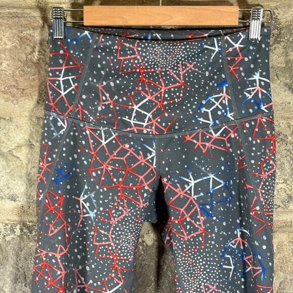 Zella Leggings Woman's Small Gray Capri Cropped Geometric Design High Rise - Picture 3 of 13